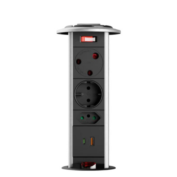 POWERDOCK 2X16 1X2P SCH A@C /USB MK1.1C BLK/SIL   MDOMK1.1AC
