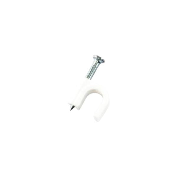 CABLE CLIP RND WHT/100