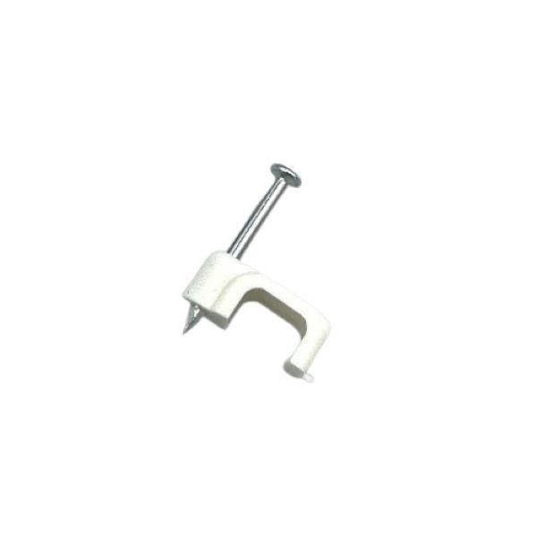 CABLE CLIP FLAT WHT/100