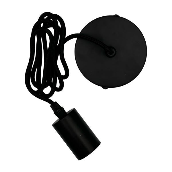 PENDANT LAMPHOLDER E27 MATT BLACK PLH006BK (SYNERJI)