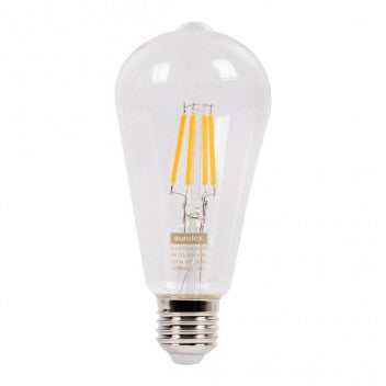 FILAMENT 6W LED CLEAR ST64 3000K DIMMABLE E27 G1205 (EUROLUX)