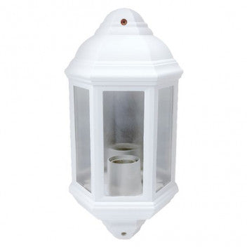 P-KLG-6410 1XE27 HALF LANTERN IP44 WHITE COASTAL