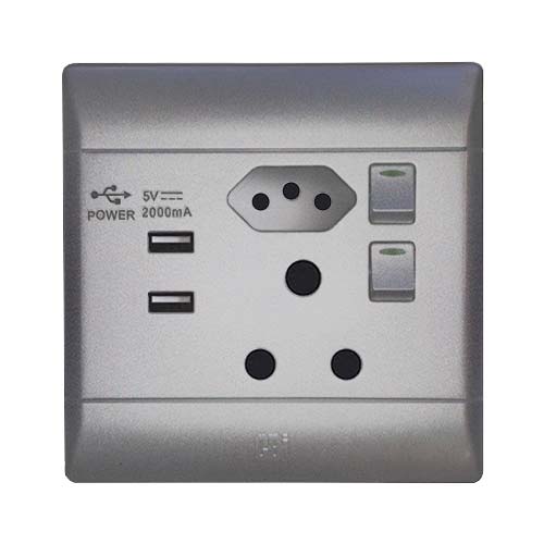CBI USB  / SA EURO SOCKET SILVER SHIMMER