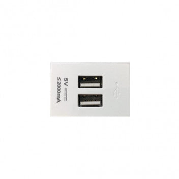 TRINITY (WHT)  2PORT 2A 5V WITH USB SOCK. MOD GL2TMUSB