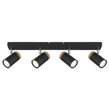 S412/4 4LIGHT SPOT 4XGU10 BLACK / WOOD FINISH