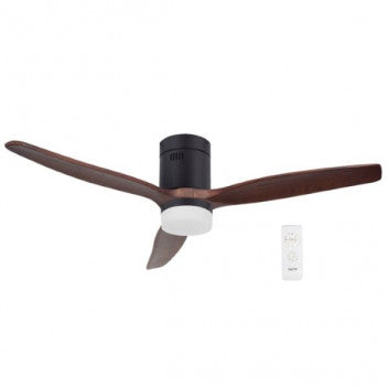 FCF077 3BLADE WOOD FAN + LED LIGHT MATT BLK/WALNUT + REMOTE